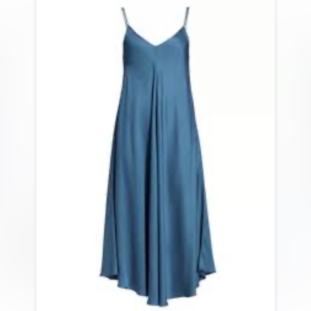 L’agence Lorraine Trapeze Dress 45% Viscose, 55% Rayon Blue Nwt